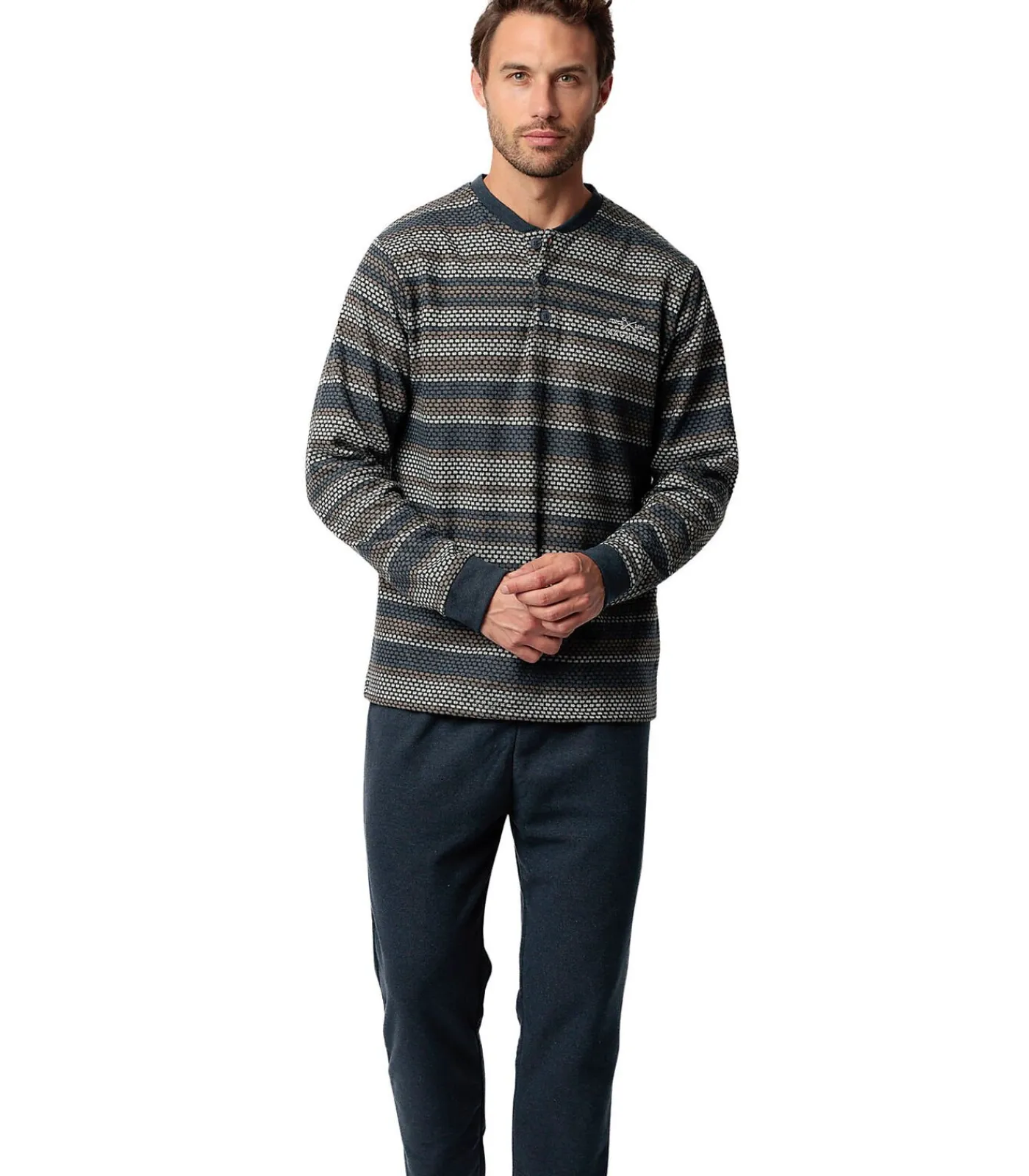 Heren ADMAS Pyjama broek top lange mouwen Magno