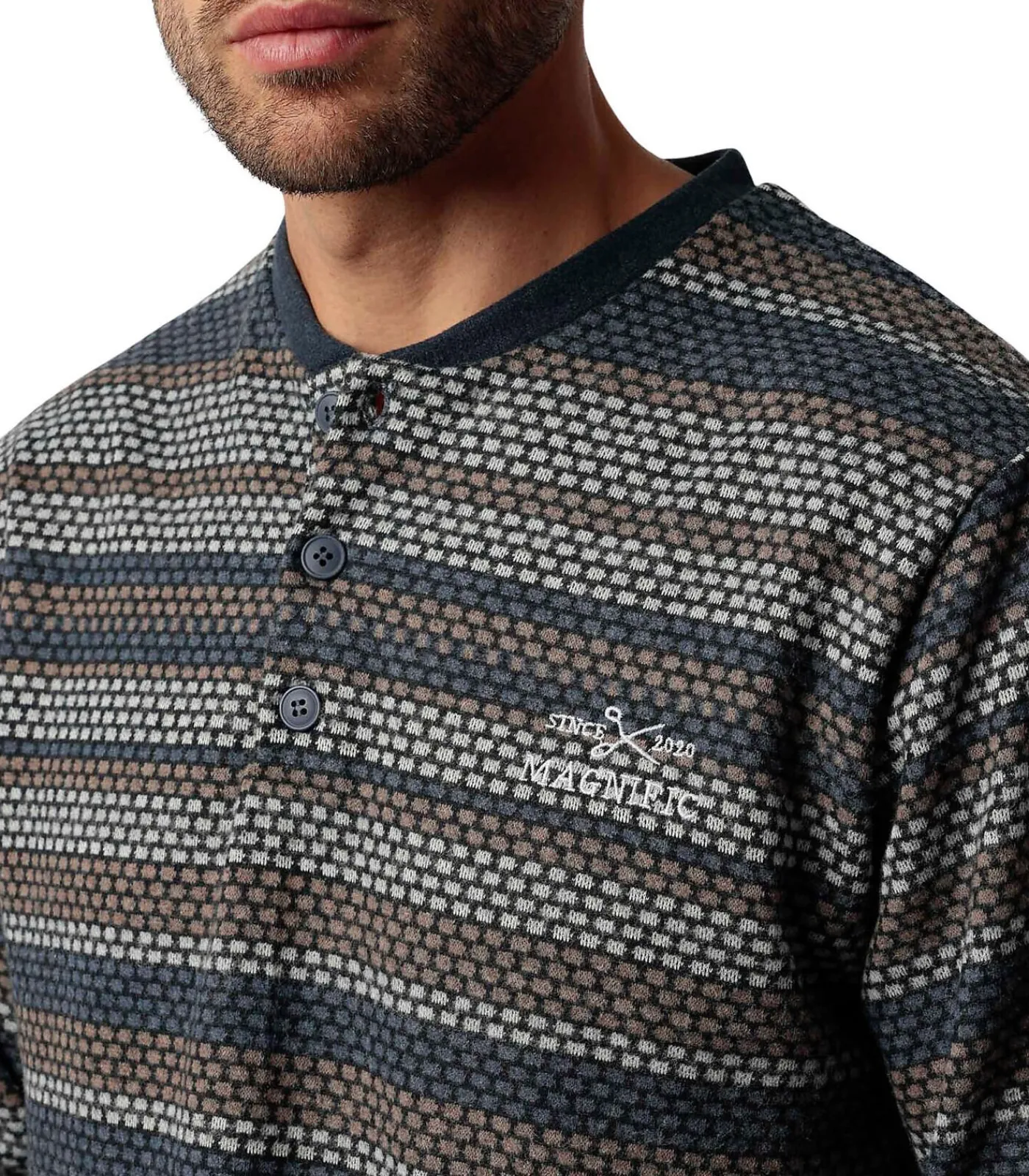 Heren ADMAS Pyjama broek top lange mouwen Magno