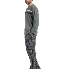 Heren ADMAS Pyjama broek top lange mouwen Ebony