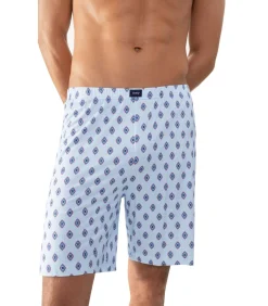 Heren Mey Pyjama Lounge Short Lichtblauw Print