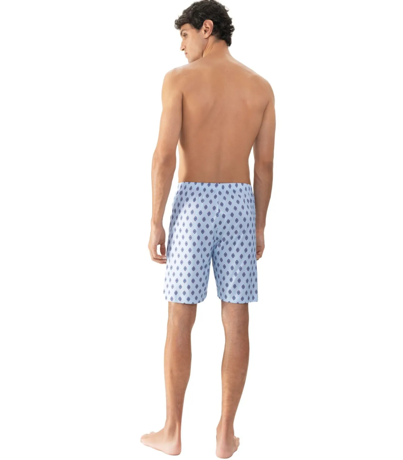 Heren Mey Pyjama Lounge Short Lichtblauw Print