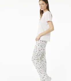 Pyjama Set Korte Mouwen Katoen Bedrukt DAMES Loungewear