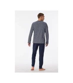 Outlet Pyjama Streep Blauw Heren Pyjama's