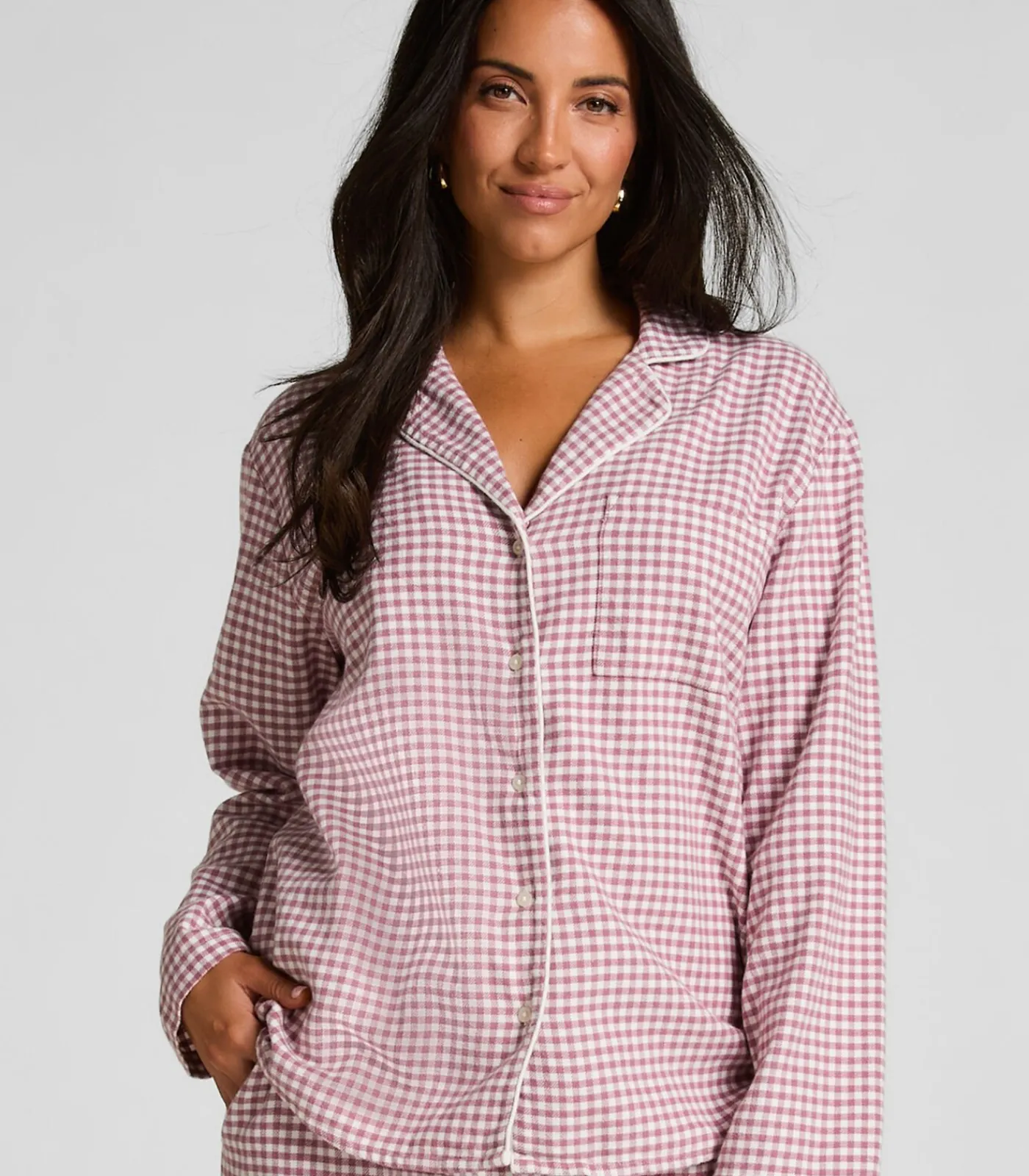 DAMES Hunkemöller Pyjamatop Flanel Essentials