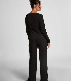 Clearance Pyjamatop met lange mouwen Henley DAMES Nachtmode