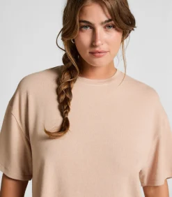 Online Pyjamatop van geborstelde jersey DAMES Nachtmode