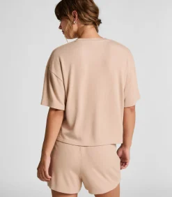 Online Pyjamatop van geborstelde jersey DAMES Nachtmode