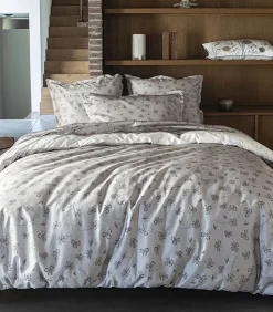 Online Quatre Feuilles - Laken in katoen satijn met print 270x300cm Lakens