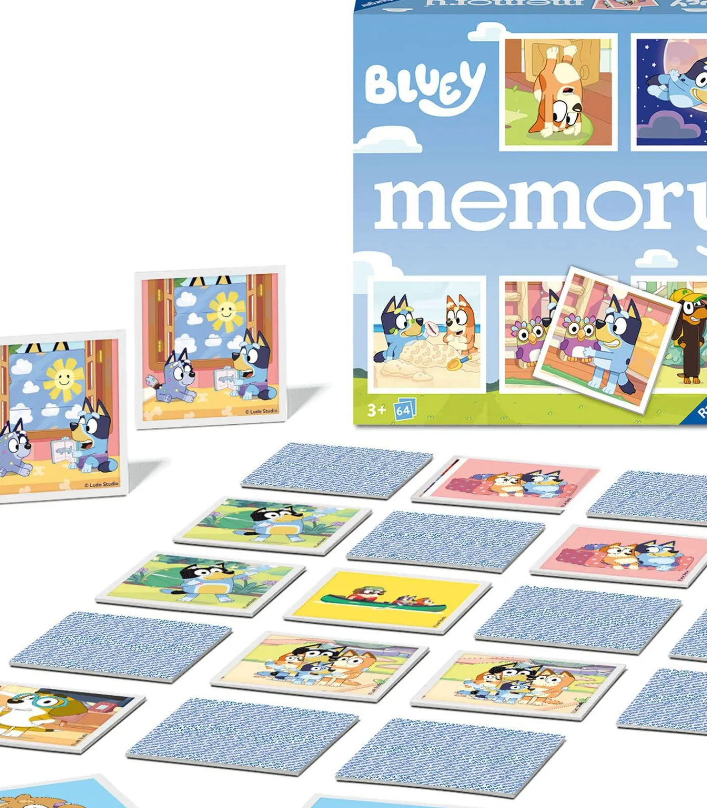 Kinderen Ravensburger Bluey memory kaartspel - klassiek geheugenspel voor kinderen