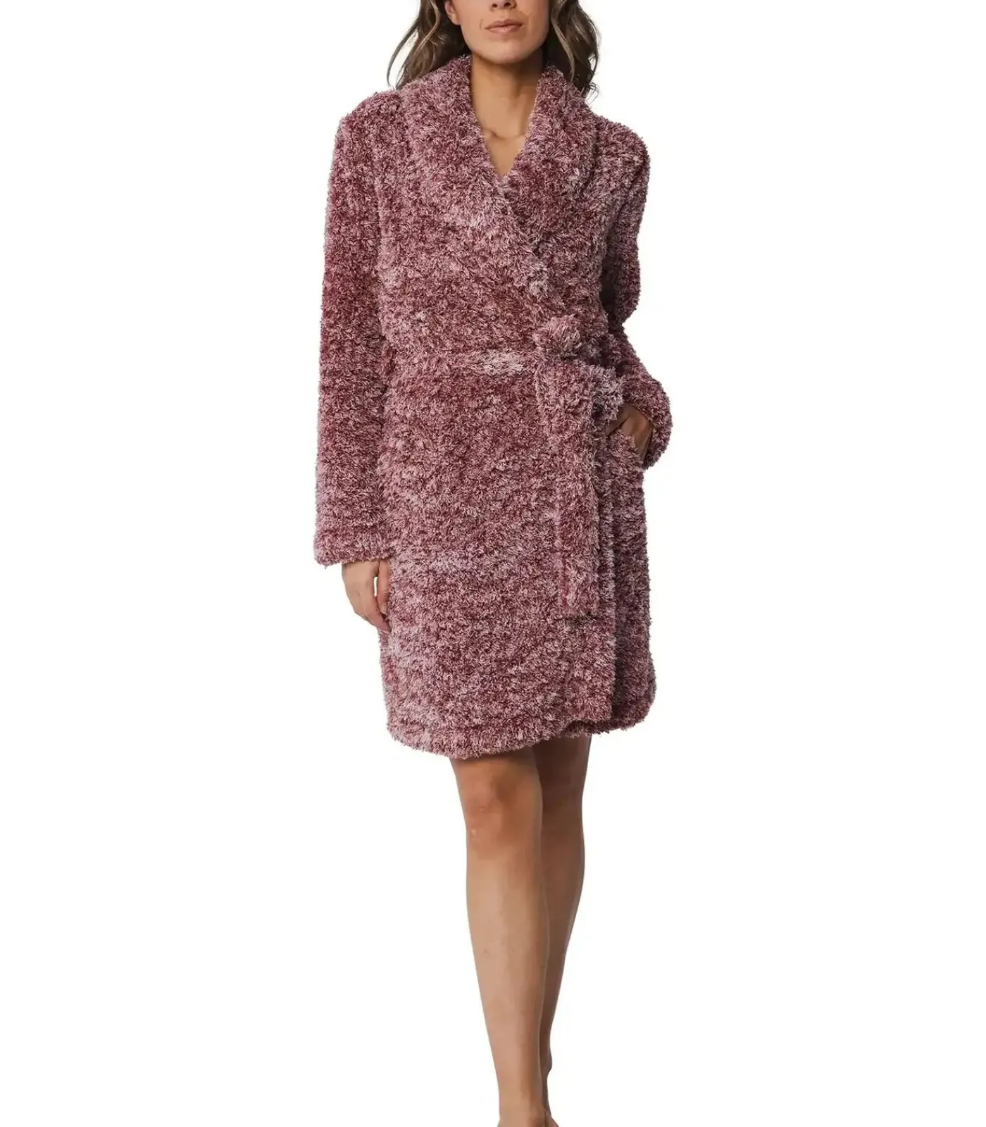 DAMES Pastunette Rebelle Teddy dames Badjas Fleece - Warme winter Ochtend jas met sjaalkraag