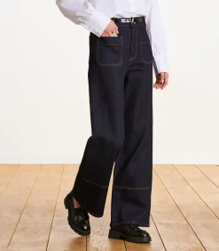 DAMES La Fée Maraboutée Rechte jeans van biologisch katoen in raw denim