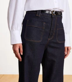 DAMES La Fée Maraboutée Rechte jeans van biologisch katoen in raw denim