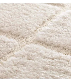 Oviala Rechthoekig hoogpolig vloerkleed in ecru shaggy-stijl 120 x 170 cm