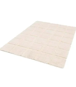 New Rechthoekig hoogpolig vloerkleed in ecru shaggy-stijl 160 x 230 cm Tapijten