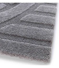 Oviala Rechthoekig laagpolig vloerkleed eigentijds patroon grijs 160 x 230 cm