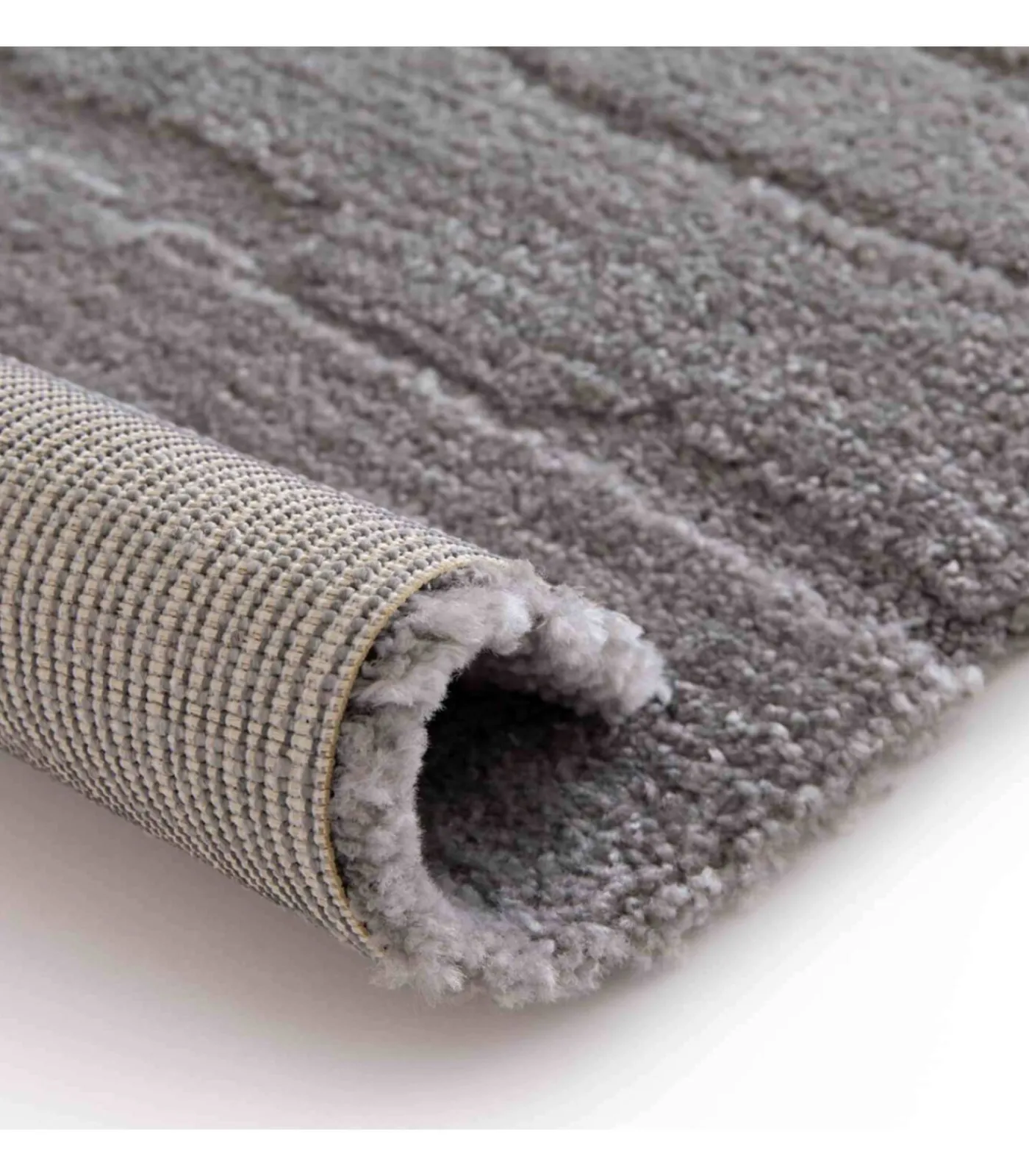 Oviala Rechthoekig laagpolig vloerkleed effen grijs patroon 160 x 230 cm