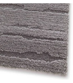 Oviala Rechthoekig laagpolig vloerkleed effen grijs patroon 160 x 230 cm