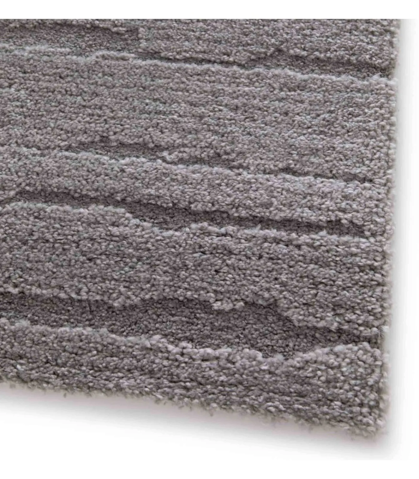 Oviala Rechthoekig laagpolig vloerkleed effen grijs patroon 160 x 230 cm