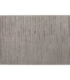 Rechthoekig laagpolig vloerkleed effen grijs patroon 120 x 170 cm Tapijten