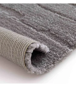 Rechthoekig laagpolig vloerkleed effen grijs patroon 120 x 170 cm Tapijten