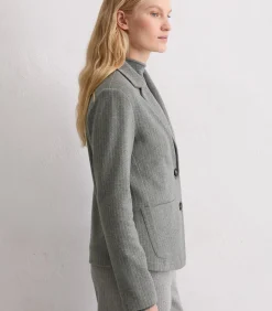 DAMES Marc O'Polo Regular blazer van krijtstreepjersey