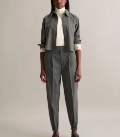 DAMES Marc O’Polo DENIM Relaxte cropped krijtstreepbroek