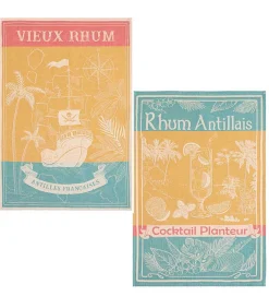 Best Rhum - Set van 2 theedoeken van katoenen jacquard met print Keuken- & Tafellinnen