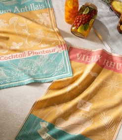 Best Rhum - Set van 2 theedoeken van katoenen jacquard met print Keuken- & Tafellinnen