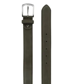 Outlet Riem 3.5 cm volnerfleder Nubuck Kaki Heren Riemen