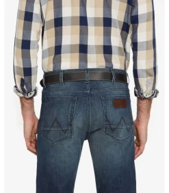 Heren Wrangler Riem leather stitched