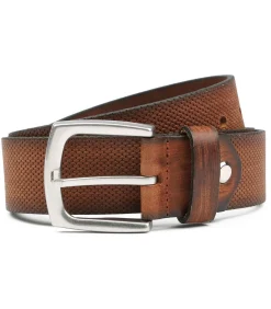Heren Suitable Riem Leer Cognac Bruin