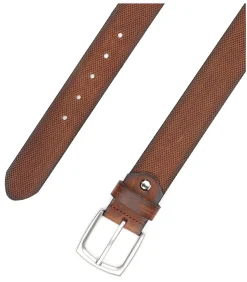 Heren Suitable Riem Leer Cognac Bruin