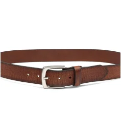 Heren Suitable Riem Leer Cognac Bruin