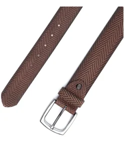 New Riem Structuur Leer Bruin Heren Riemen