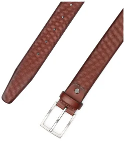 Riem Structuur Leer Cognac Heren Riemen