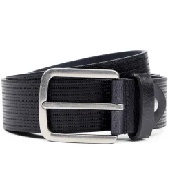Hot Riem Structuur Leer Navy Heren Riemen