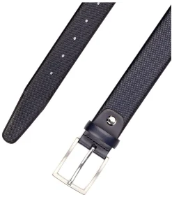 Riem Structuur Leer Navy Heren Riemen