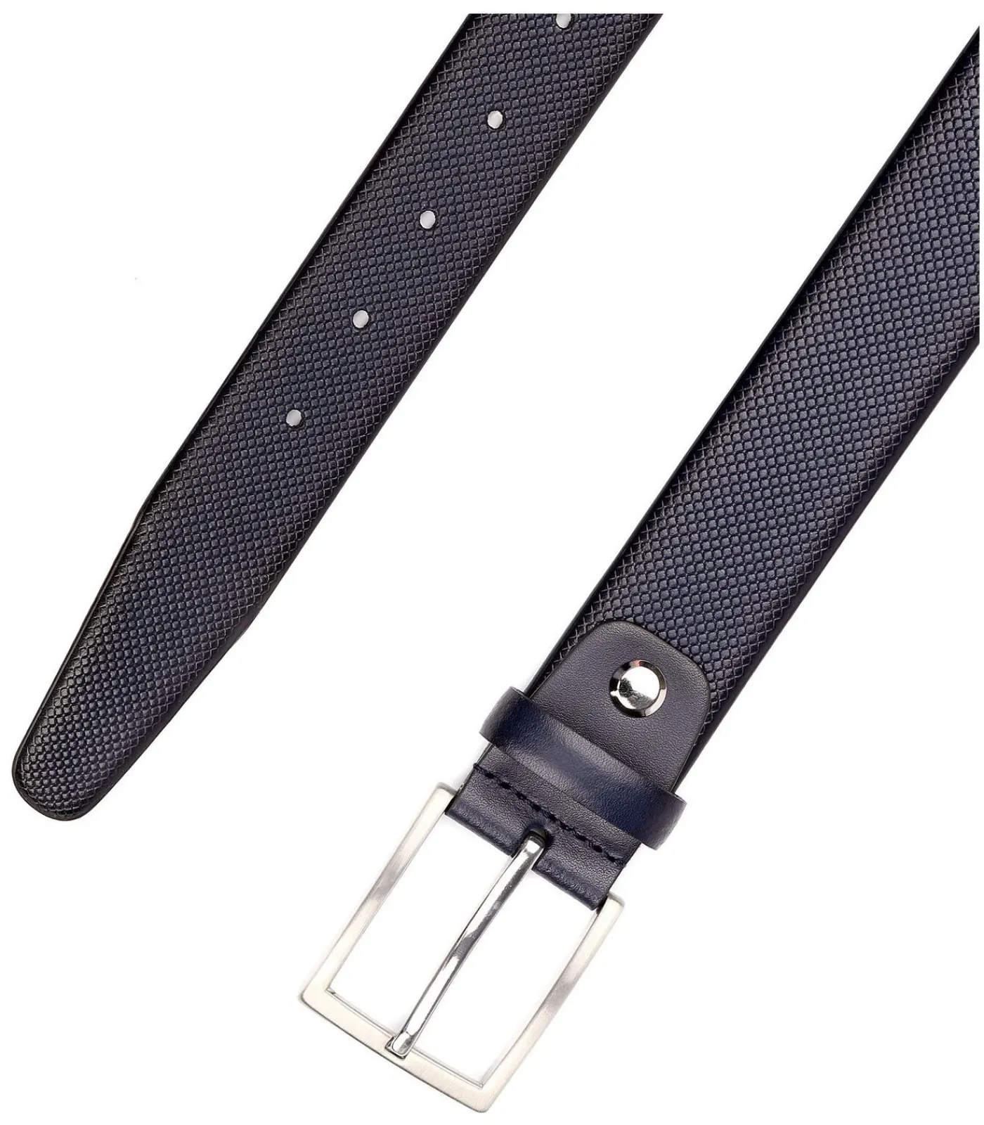 Riem Structuur Leer Navy Heren Riemen
