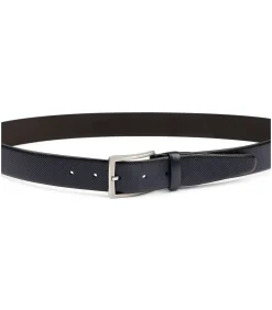 Riem Structuur Leer Navy Heren Riemen