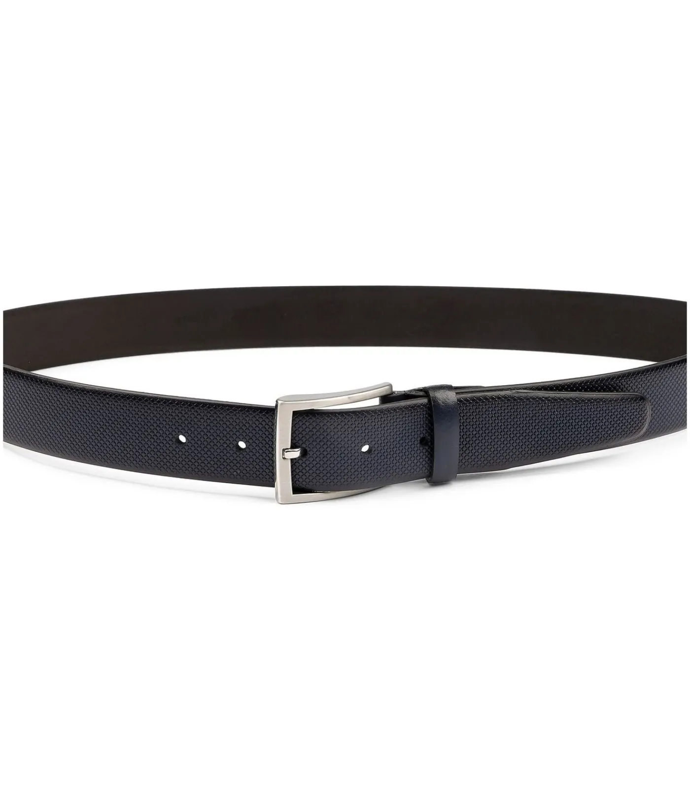 Riem Structuur Leer Navy Heren Riemen
