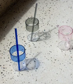 ONA Rietje 20cm glas blauw Cruse - set/4