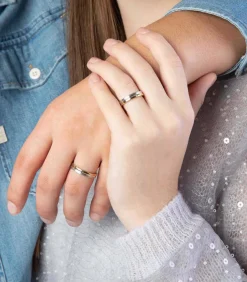 Heren Lucardi Ring 'Pamplona' Zilver - zilverkleurig-goudkleurig