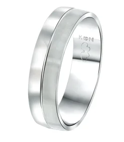 Heren Lucardi Ring 'Rome' Staal - zilverkleurig