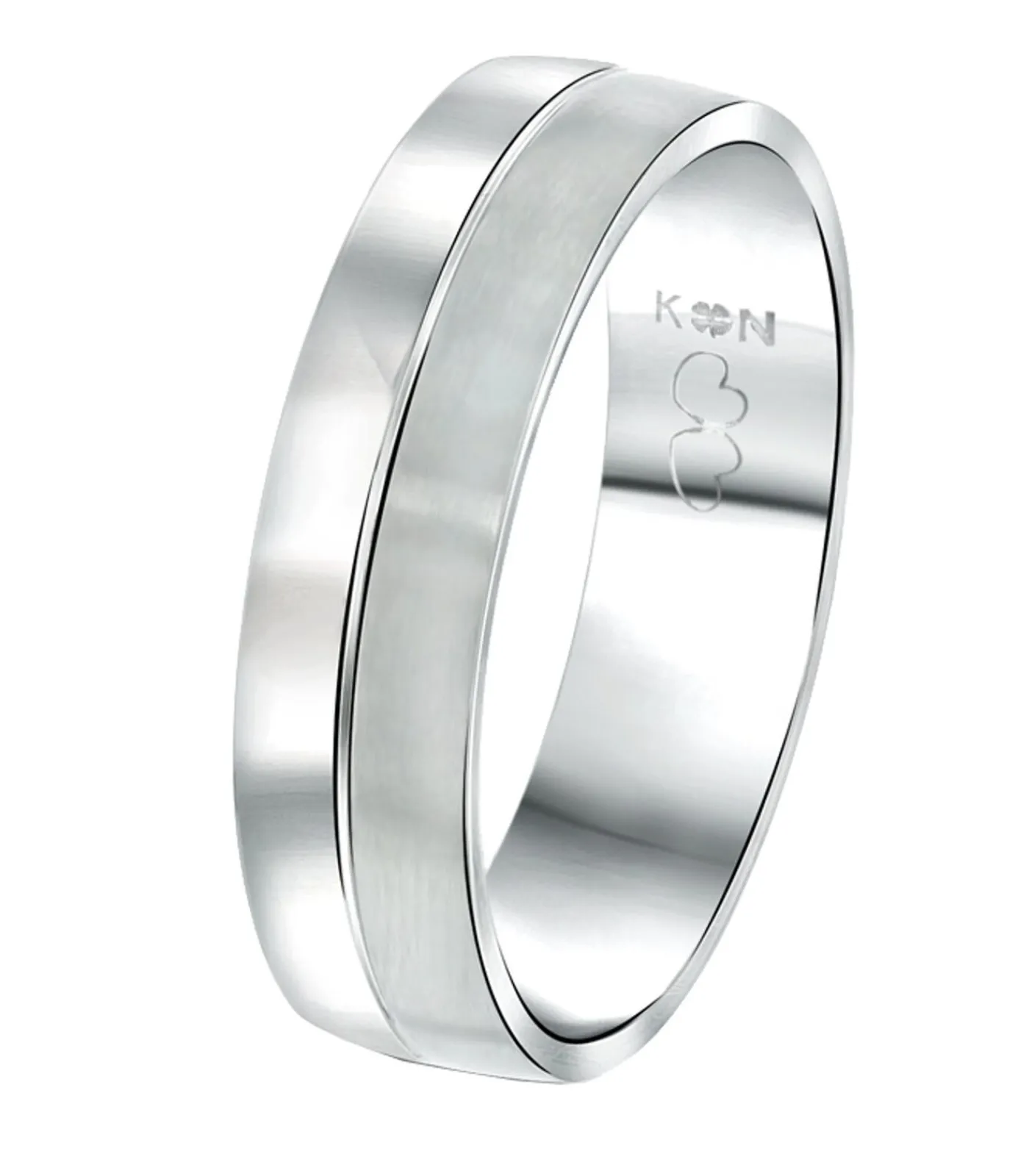 Heren Lucardi Ring 'Rome' Staal - zilverkleurig