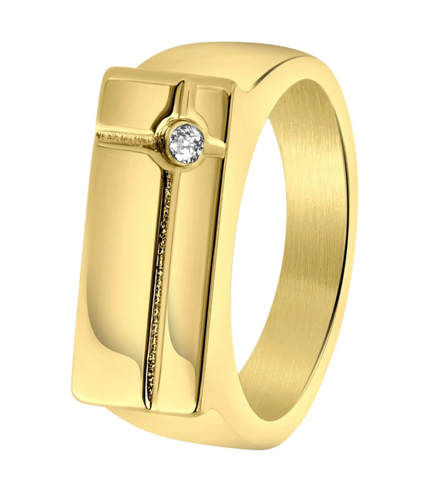 Clearance Ring Staal - goudkleurig Heren Ringen