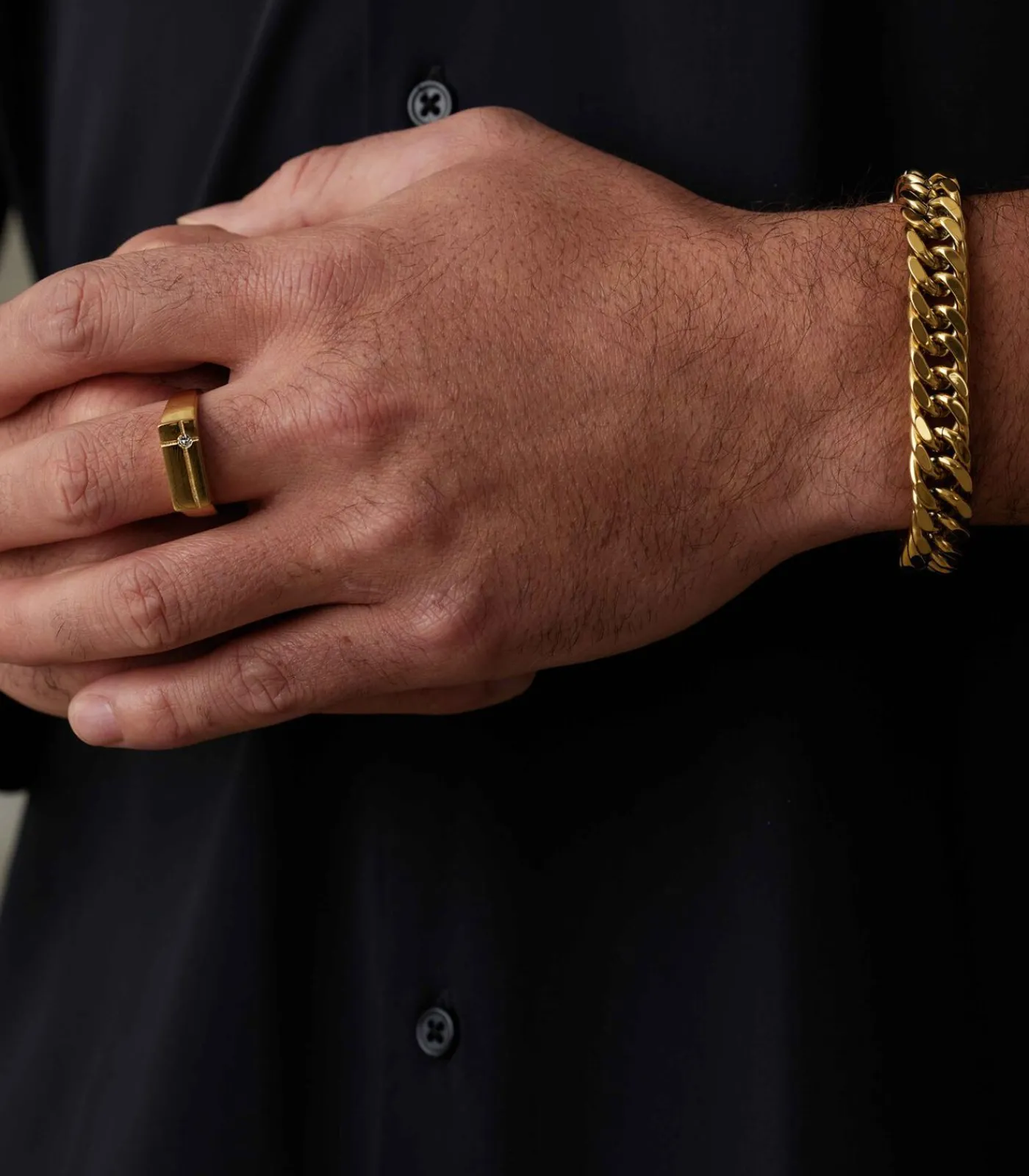 Clearance Ring Staal - goudkleurig Heren Ringen