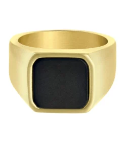 Heren Lucardi Ring Staal - goudkleurig