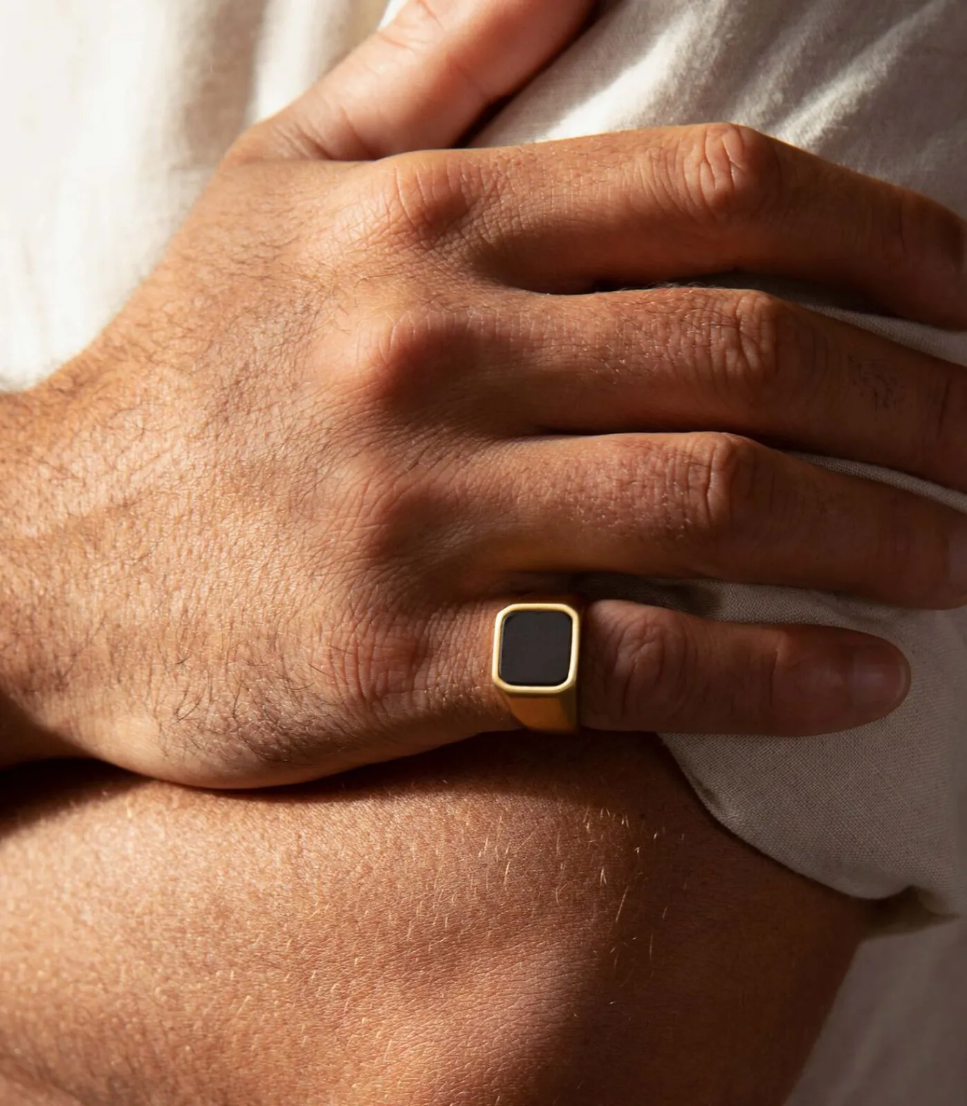 Heren Lucardi Ring Staal - goudkleurig