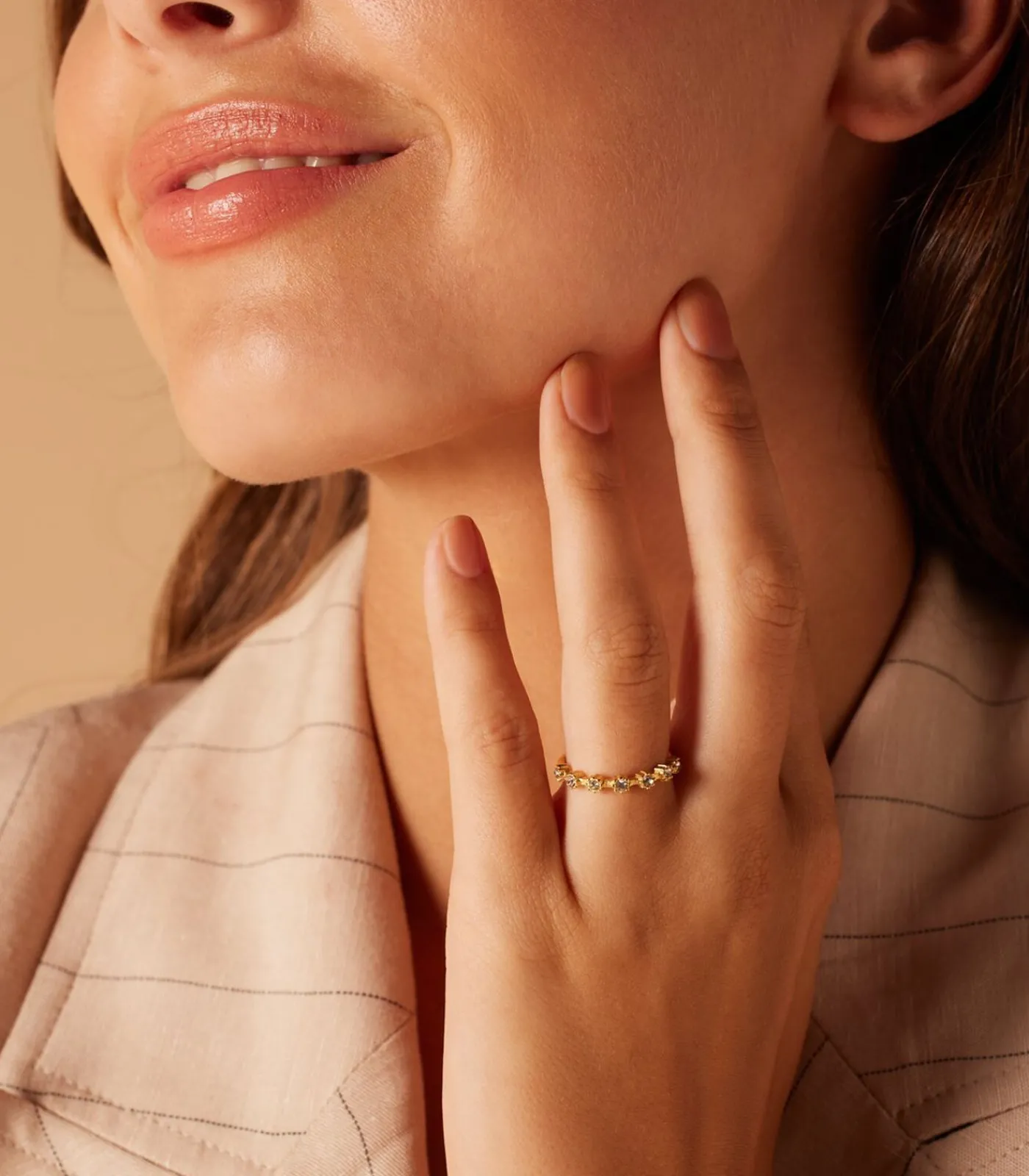 DAMES Lucardi Ring Staal - Goudkleurig