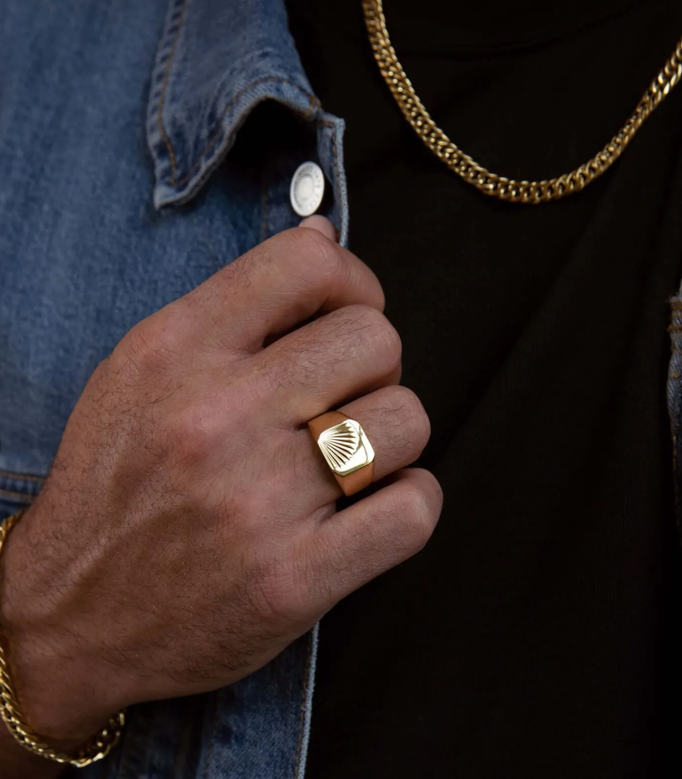 New Ring Staal - goudkleurig Heren Ringen